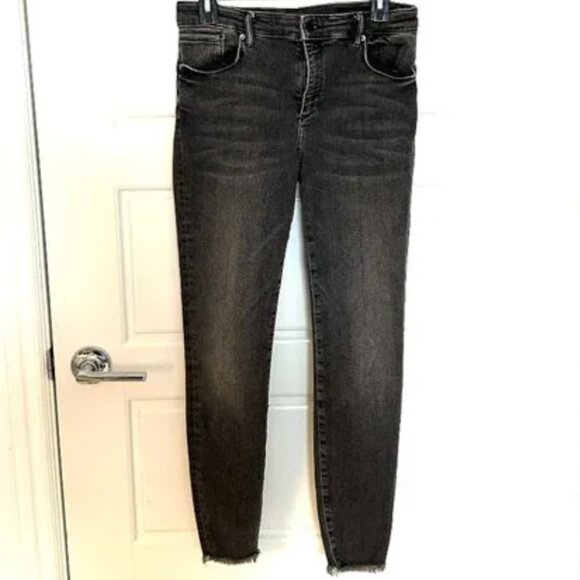 ALLSAINTS GRACE BLACK DENIM FRAYED JEANS SIZE 28 - Picture 2 of 4